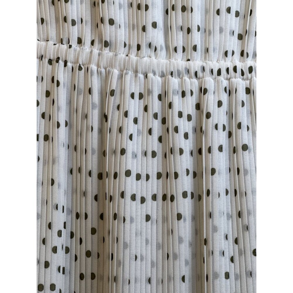 Club Monaco Womens Dress Pleated Polka Dot 3/4 Sleeves Ivory Sheer Dress Size S - Picture 10 of 15